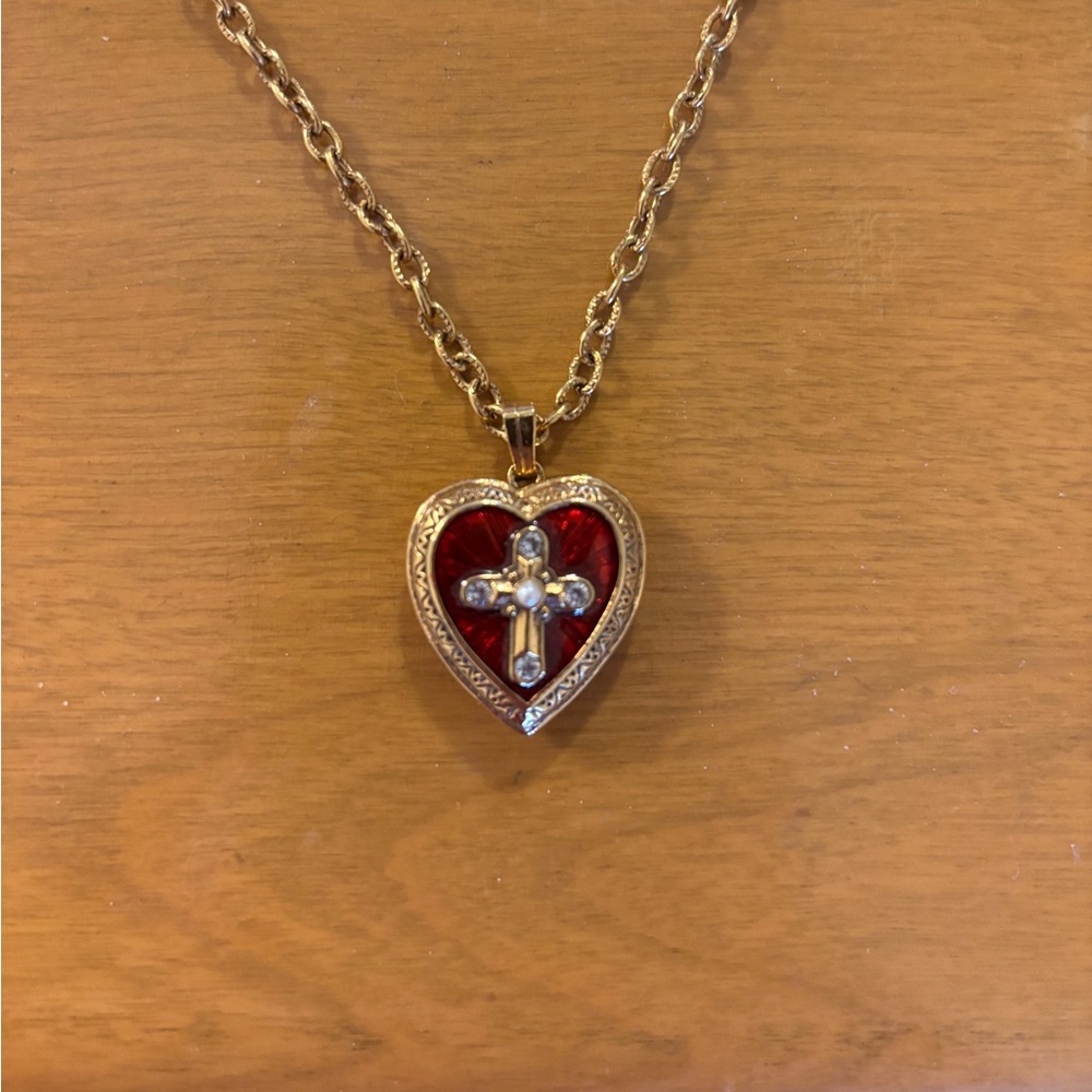 Vatican Library Gold Cross Locket